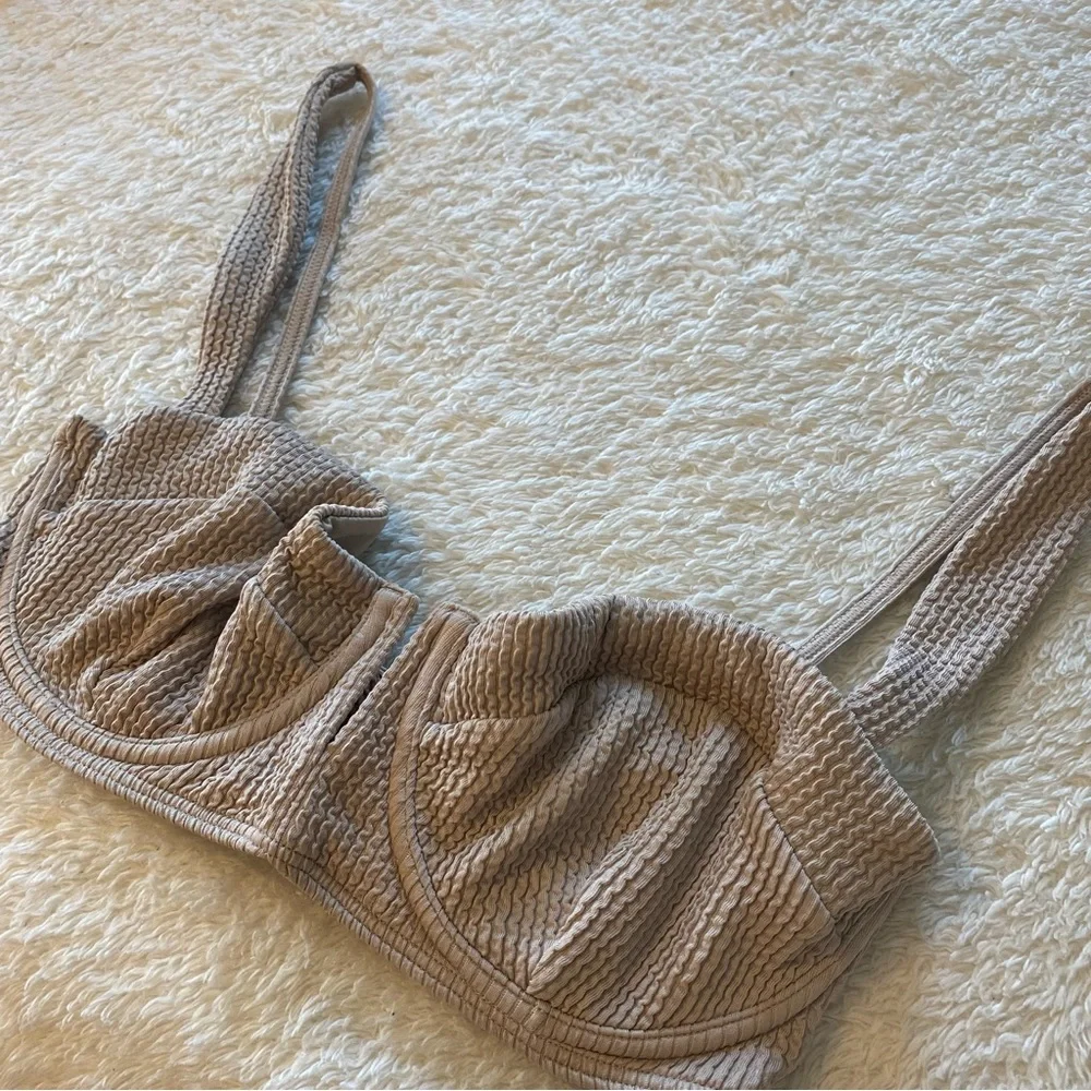 Monday Swimwear Beige Textured Bikini Top